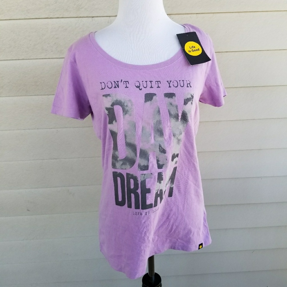 Life Is Good Purple Small T-shirt Day Dream